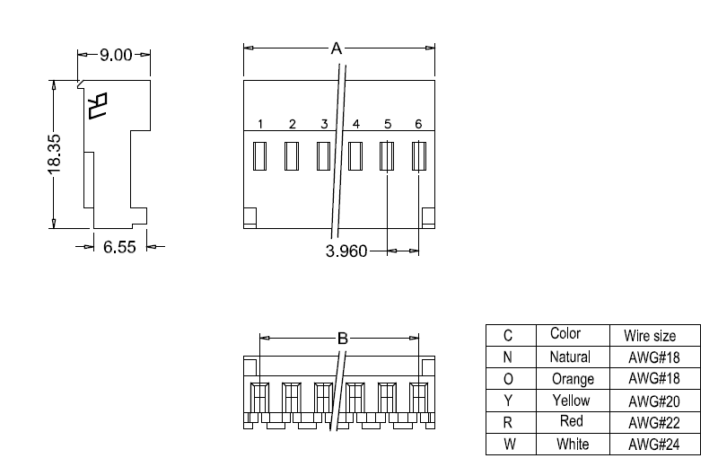 M7060R-N-C-P-R IDC dimensions M7060R-N-C-P-R IDC dimensions