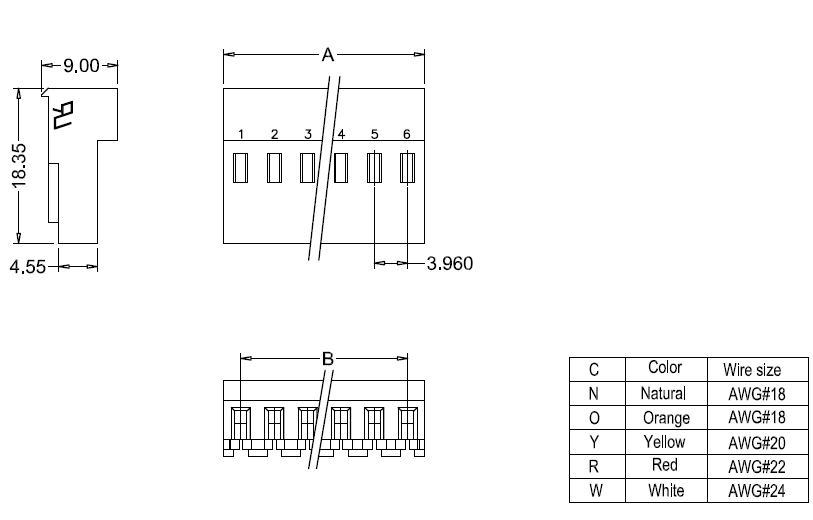 M7060R-N-C-P IDC dimensions M7060R-N-C-P IDC dimensions