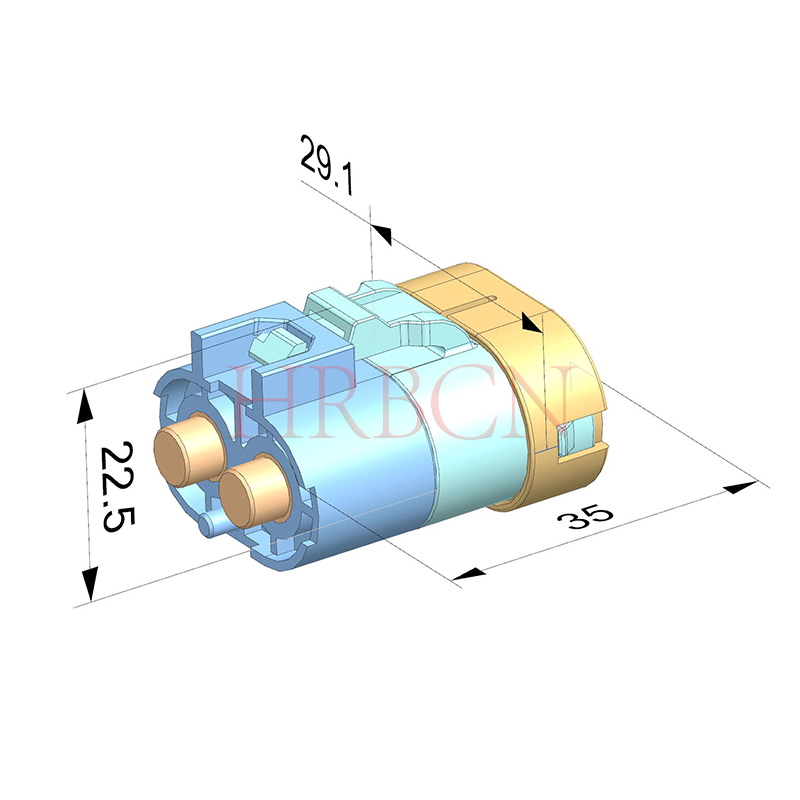 11.0mm Pitch Waterproof Wire To Board Connector 2 Pin