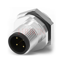 M12 A-coding Panel Rear Mounting Male Circular Connector 2-5 Poles