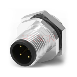 M12 A-coding Panel Rear Mounting Male Circular Connector 2-5 Poles