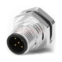 M12 B-coding Panel Front Mounting Male Circular Connector 3-5 Poles