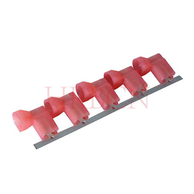 HRB M7600 female flag terminal mating diagram, compatible with M6351 male tab, for automotive and industrial wiring harness