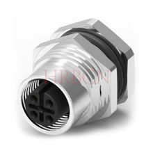 M12 B-coding Panel Front Mounting Female Circular Connector 3-5 Poles