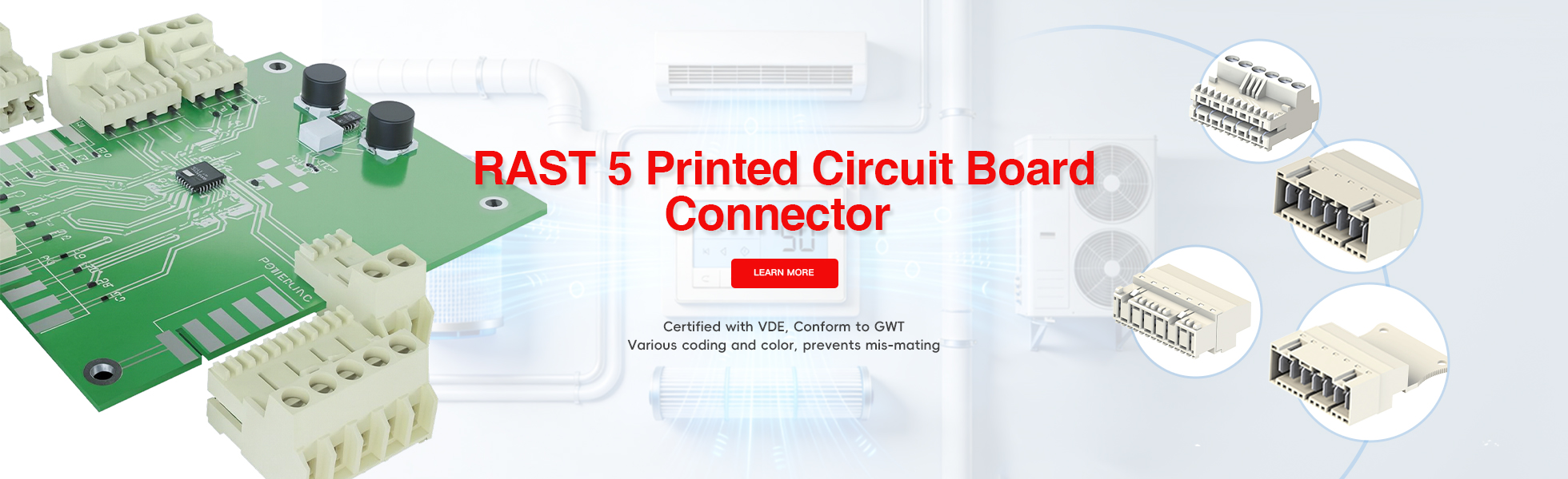 RAST 5 printed circuit board connector