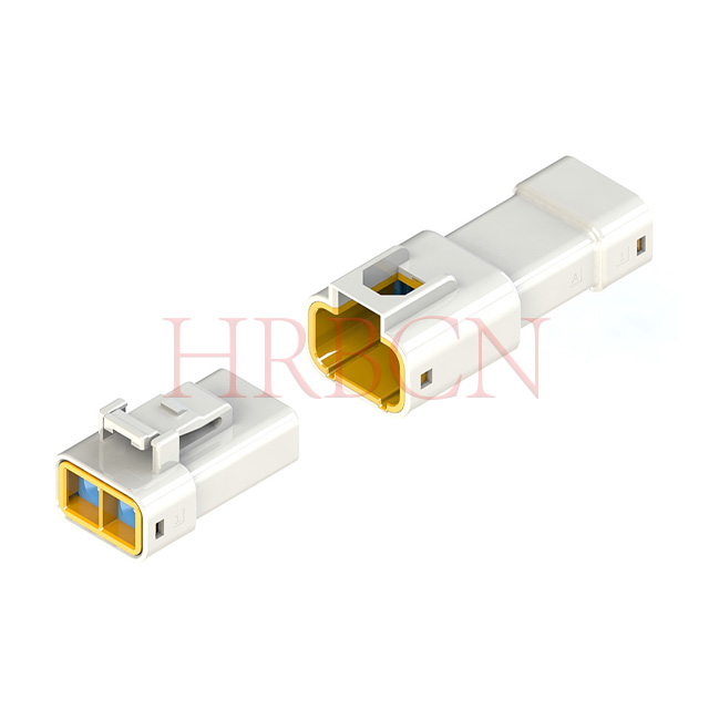 HRBCN A-M63501WF single row 6.35mm IP67 wire to wire waterproof connector plug and receptacle full set 2 pin