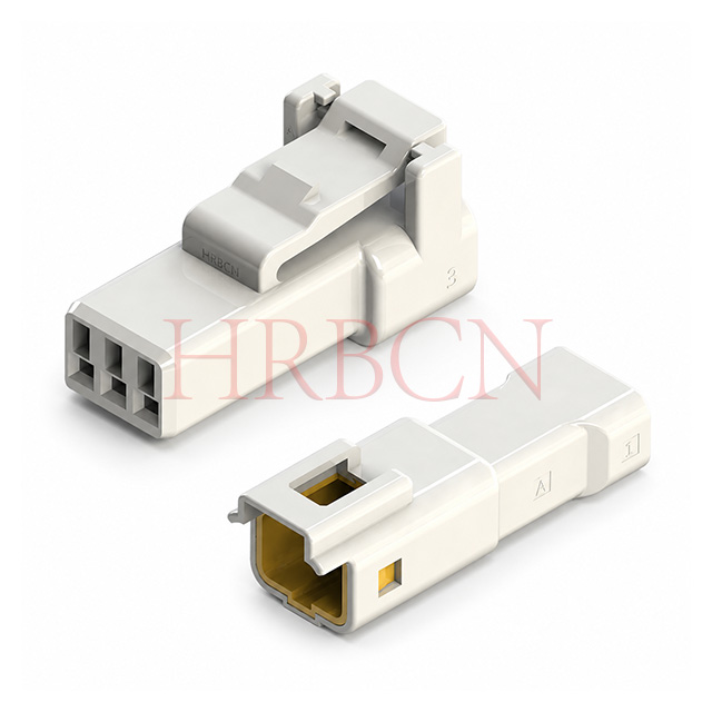 HRB single‑row wire‑to‑wire waterproof connector series, 3‑pin unmated housings