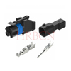 HRB 2.0mm pitch single‑row wire‑to‑wire waterproof connector, mated male and female housing assembly