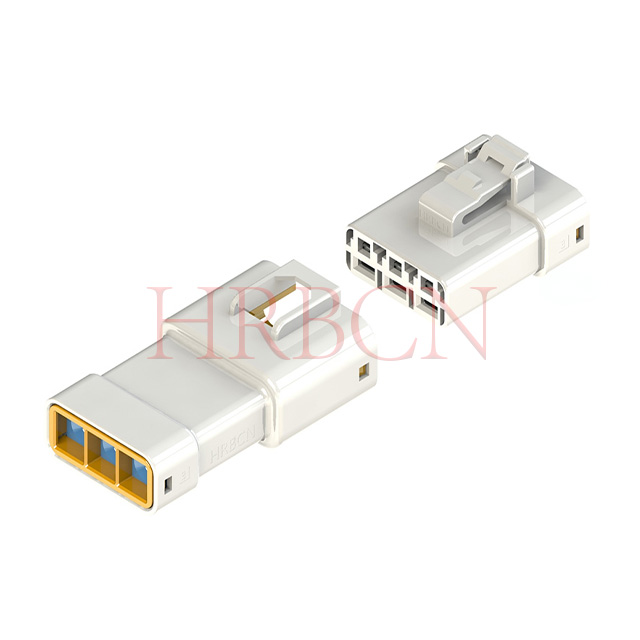 HRBCN A-M63501WF single row 6.35mm IP67 wire to wire waterproof connector plug and receptacle full set 3 pin