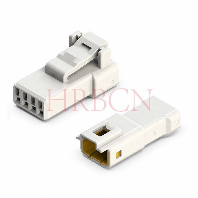HRB single‑row wire‑to‑wire waterproof connector series, 4‑pin unmated housings
