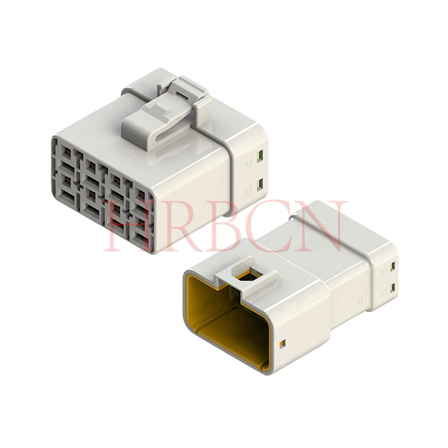 dual row 6.35mm IP67 wire to wire waterproof connector plug and receptacle set 8-pin