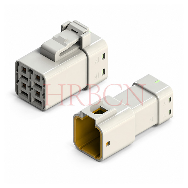 dual row 6.35mm IP67 wire to wire waterproof connector plug and receptacle set 4-pin