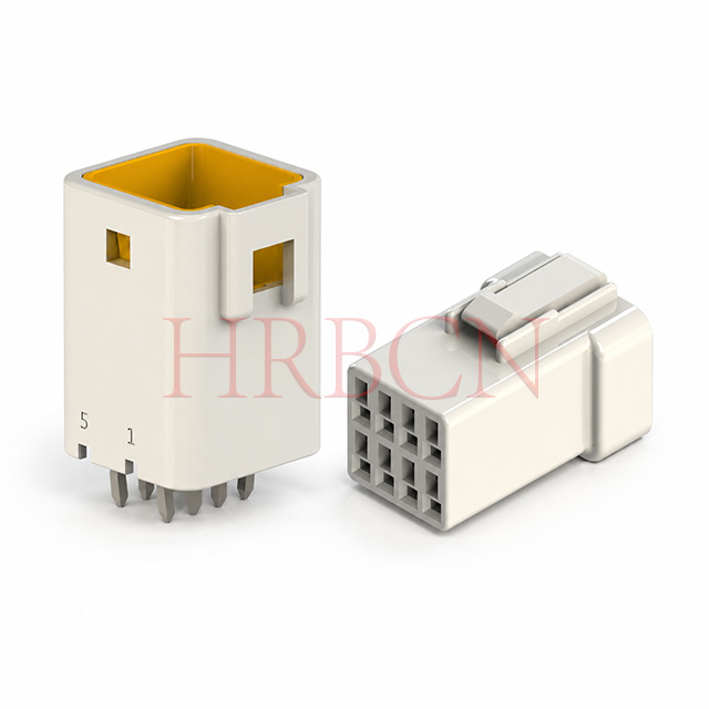 HRB 2.0mm pitch dual‑row 8‑pin(2×4) waterproof plug housing and PCB-mount header for wire‑to‑board connector