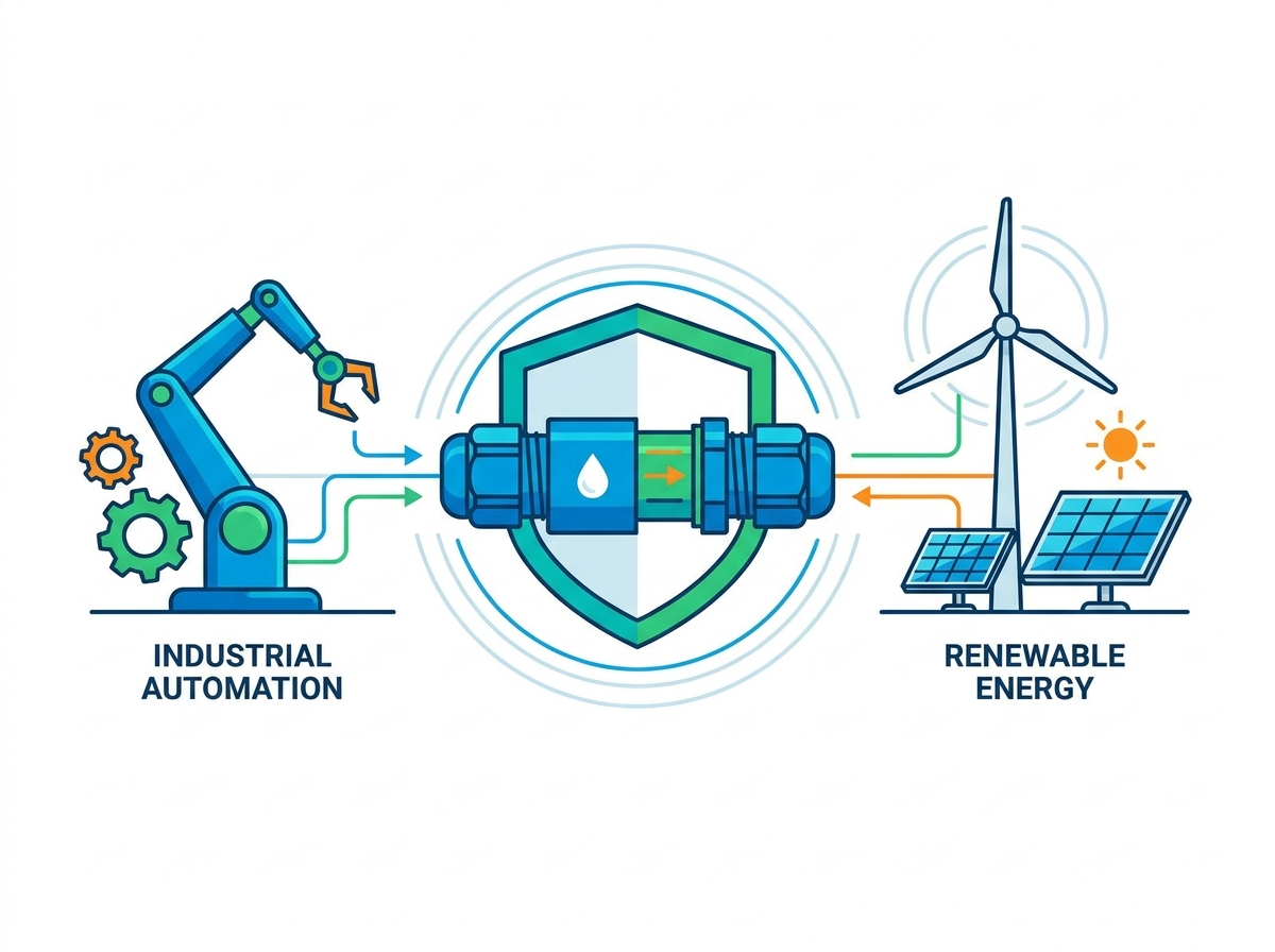 Waterproof connector for industrial and renewable energy applications