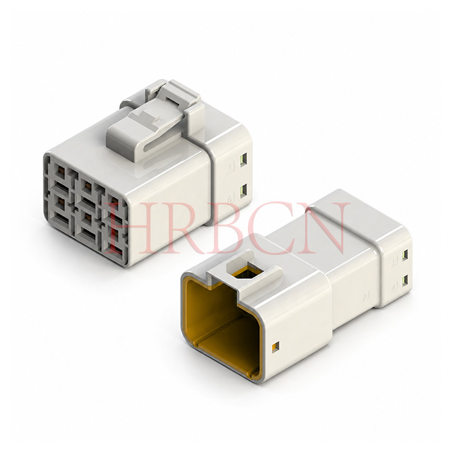 dual row 6.35mm IP67 wire to wire waterproof connector plug and receptacle set 6-pin