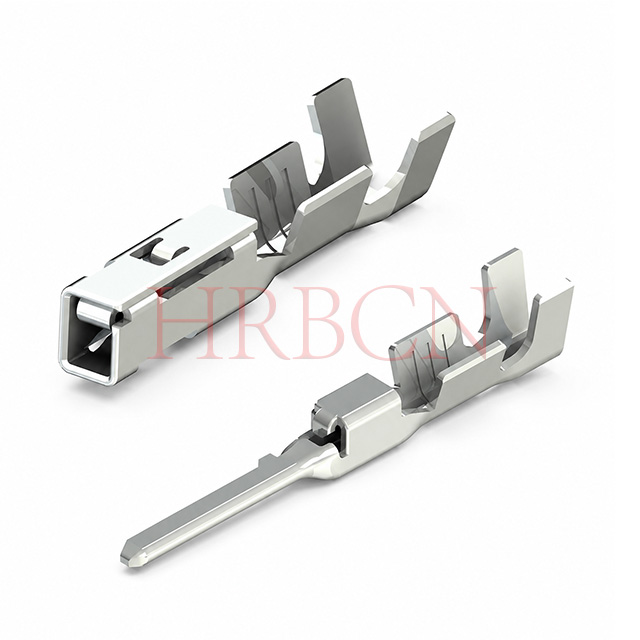 Tin‑plated phosphor‑bronze male receptacle crimp terminal for HRB 3.0 mm dual‑row waterproof connector