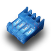 Close-up of polarizing tabs & brass tin-plated IDC terminal on M2050 feed through connector