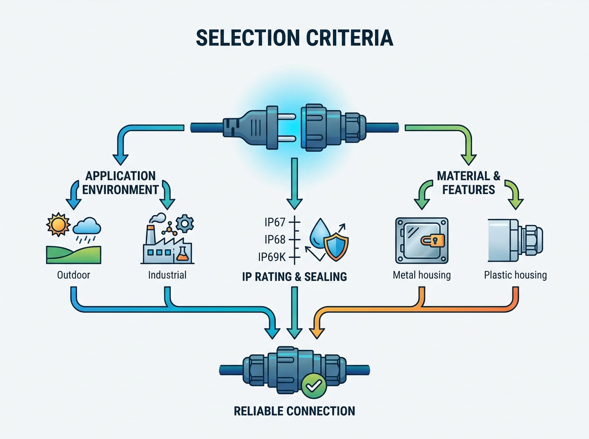 Waterproof connector for industrial applications