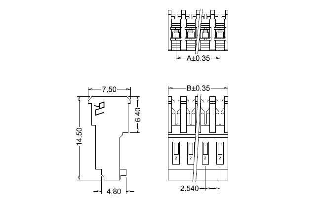 M2051-N-R IDC dimension