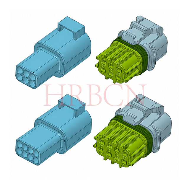 A-M4084M male plug housing 4.0mm pitch waterproof wire to wire power connector single dual row white PA housing