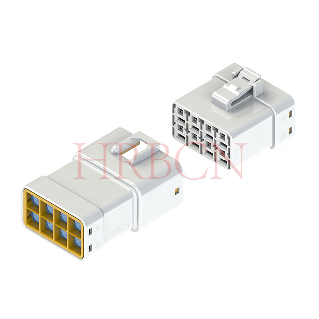 dual row 6.35mm IP67 wire to wire waterproof connector plug and receptacle set 8-pin