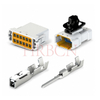 Male housing and matching crimp terminals for 3.0mm pitch latch‑lock waterproof connector