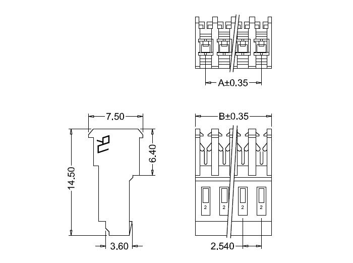 M2051-N IDC dimension