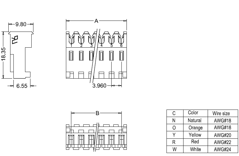 M7060-N-C-R IDC dimensions M7060-N-C-R IDC dimensions