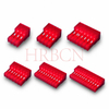 HRB M2050 2.54mm closed end IDC connector without polarizing tabs, 90 degree AWG22