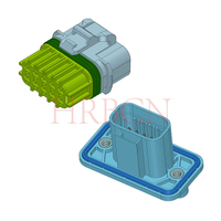 HRB A-M4084 4.0mm IP67 waterproof panel mount wire to wire power connector white dual-row male plug and panel mount female receptacle